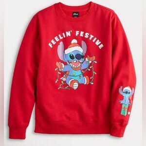 Sweatshirt Disney Stitch Christmas, Juniors Size Large NWT